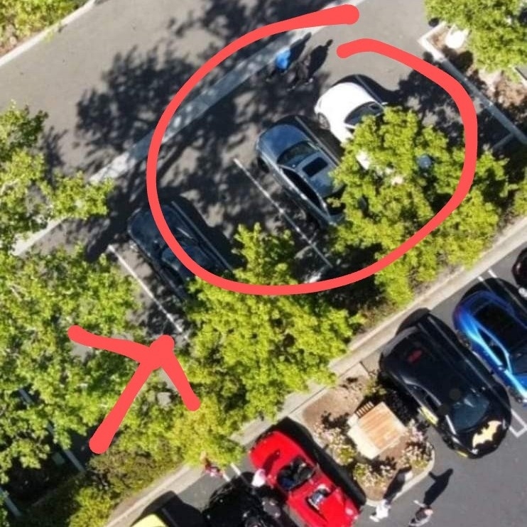 The A4 and my brother's 328i convertible, hiding